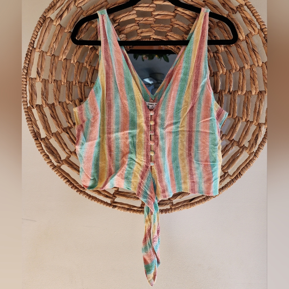O'Neill Tie & Button Front Tank